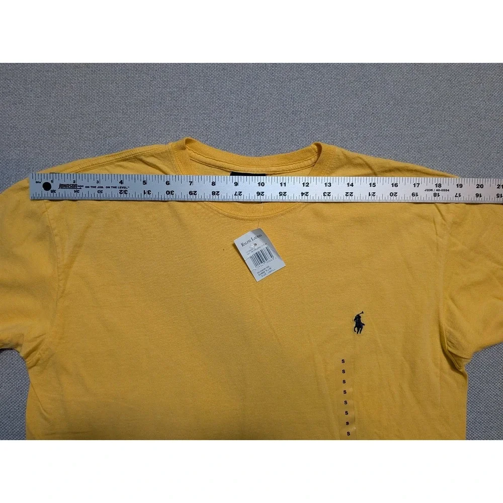 Polo Ralph Lauren Men's Yellow Small Crew Neck 100% Cotton T-Shirt Pony Logo NWT